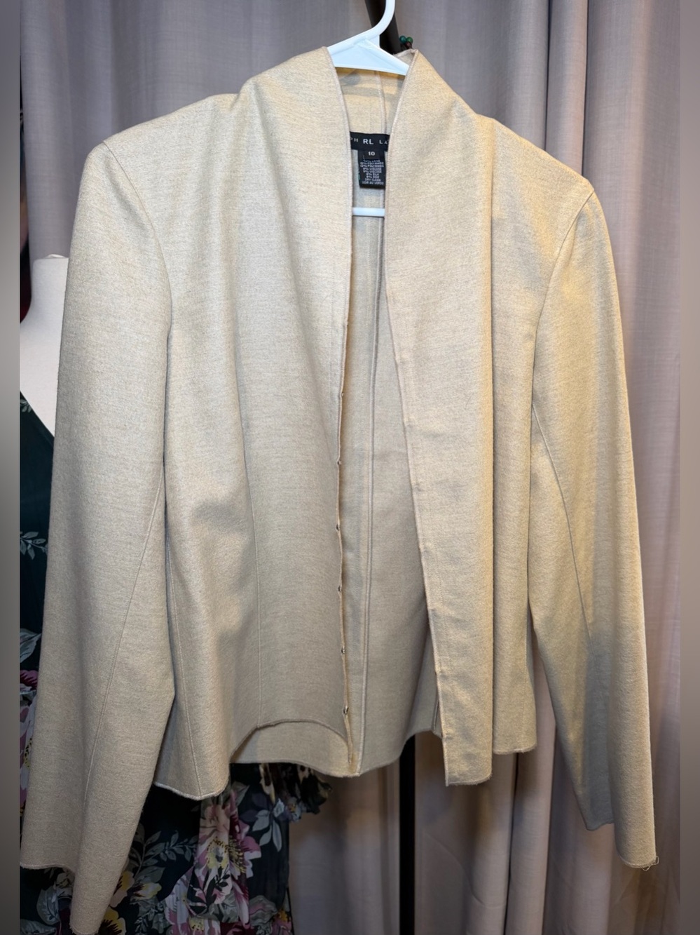Ralph Lauren Cream Open-Front Blazer Jacket